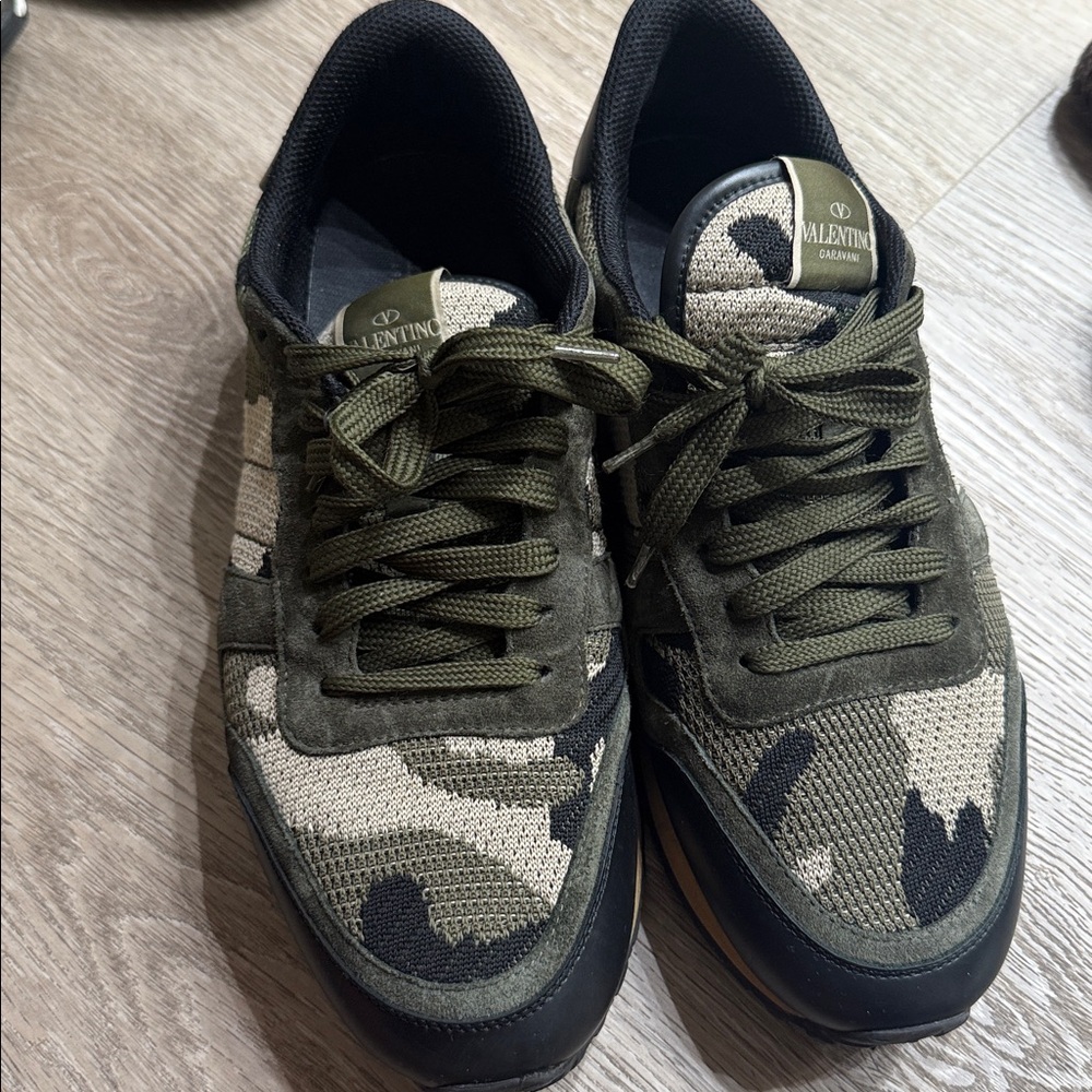 Valentino Green Camouflage Sneakers